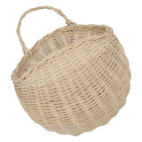 Wall Hanging Rattan Basket Multifunctional Wall Mounted Woven Storage Basket for Home Beige