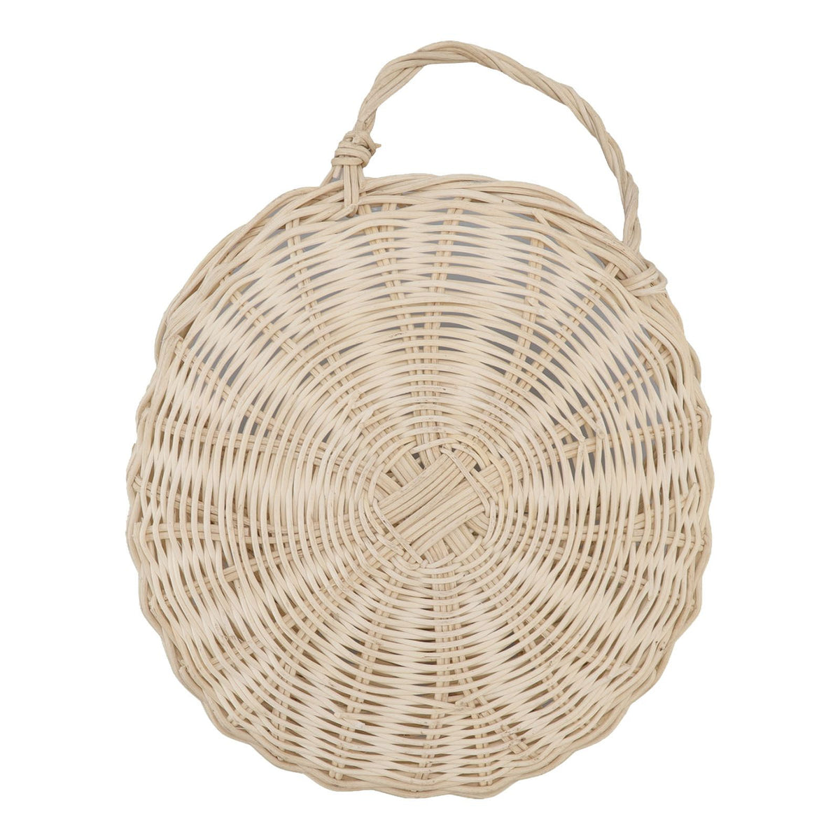 Wall Hanging Rattan Basket Multifunctional Wall Mounted Woven Storage Basket for Home Beige