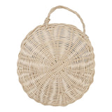 Wall Hanging Rattan Basket Multifunctional Wall Mounted Woven Storage Basket for Home Beige