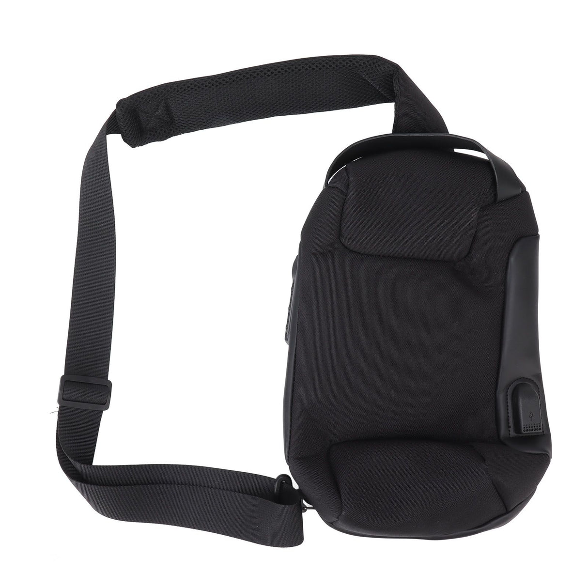 Shoulder Backpack Breathable Large Capacity Lockable Zipper Oxford Cloth Portable Sling Bag for Women Men Black