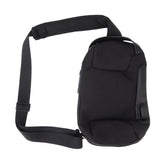Shoulder Backpack Breathable Large Capacity Lockable Zipper Oxford Cloth Portable Sling Bag for Women Men Black