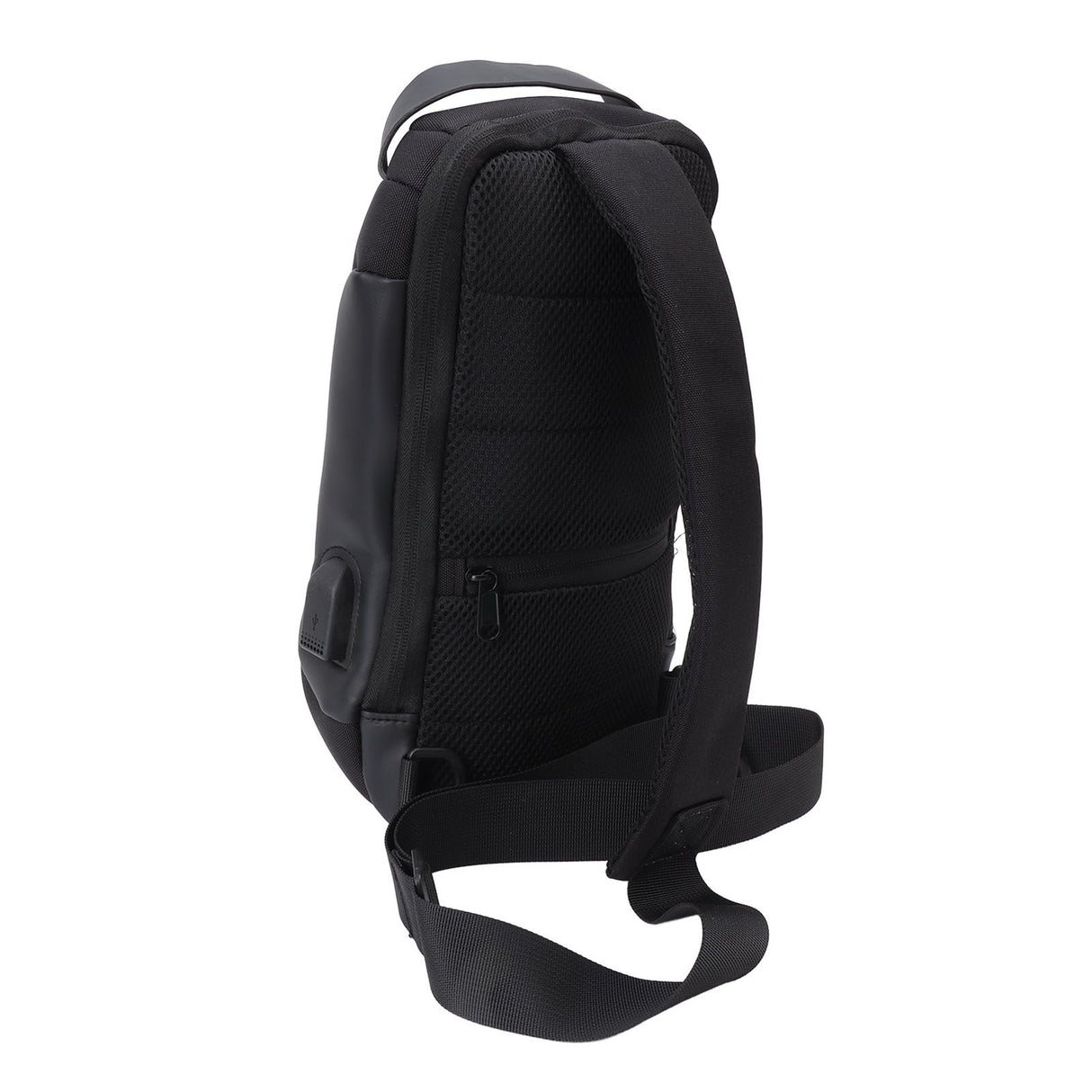 Shoulder Backpack Breathable Large Capacity Lockable Zipper Oxford Cloth Portable Sling Bag for Women Men Black