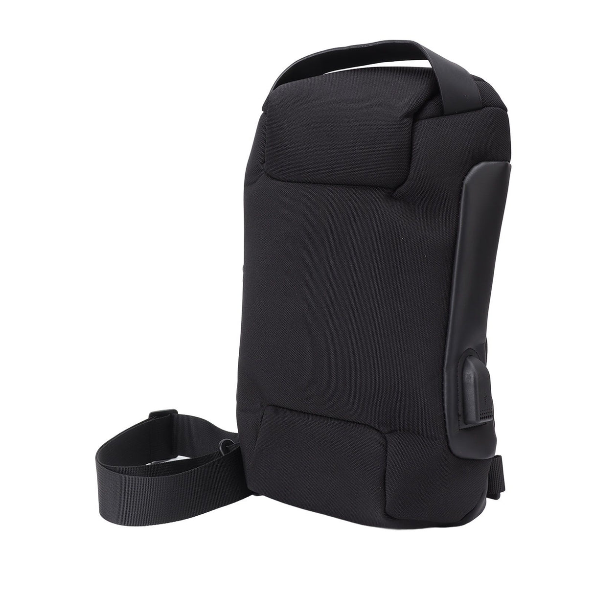 Shoulder Backpack Breathable Large Capacity Lockable Zipper Oxford Cloth Portable Sling Bag for Women Men Black
