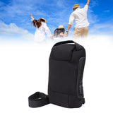 Shoulder Backpack Breathable Large Capacity Lockable Zipper Oxford Cloth Portable Sling Bag for Women Men Black