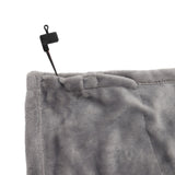 USB Electric Blanket Cozy Soft Portable Temperature Control Machine Washable Heated Shawl Throws for Car Home Travel Light Grey - Extra Image