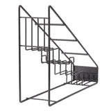 Wire Bottle Holder 4 Compartments Stainless Steel Syrup Bottle Holder Stable Coffee Spice Rack Shelf for Kitchen