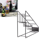 Wire Bottle Holder 4 Compartments Stainless Steel Syrup Bottle Holder Stable Coffee Spice Rack Shelf for Kitchen
