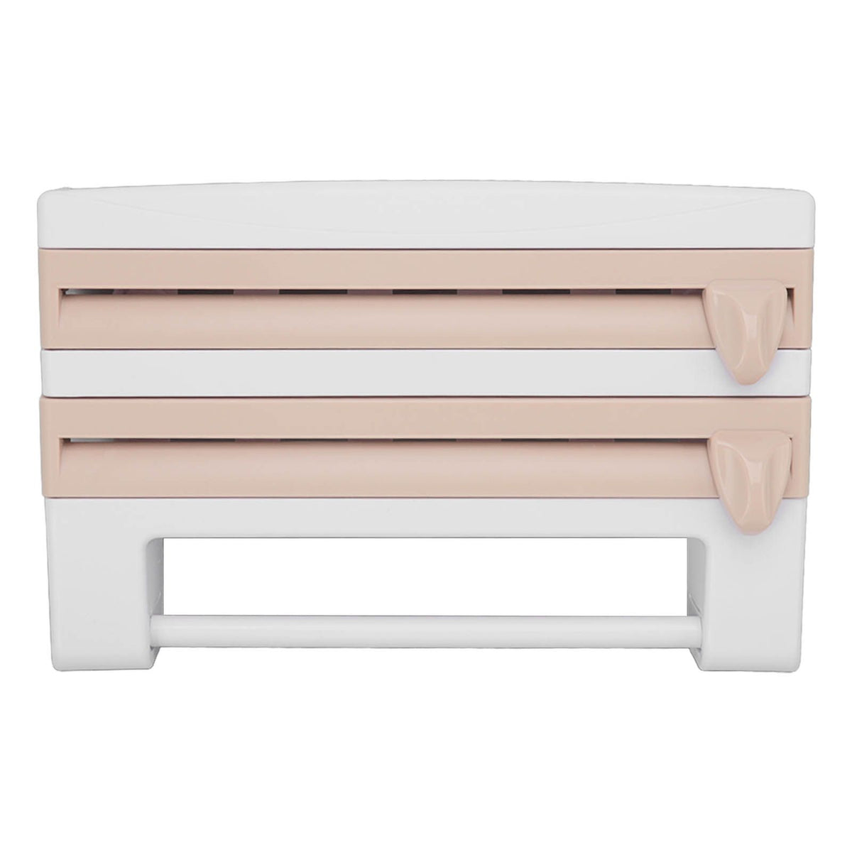 Cling Film Holder Wall Mount Multifunctional Cling Film Cutter with Screws for Kitchen Khaki