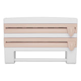 Cling Film Holder Wall Mount Multifunctional Cling Film Cutter with Screws for Kitchen Khaki - Top-Down View