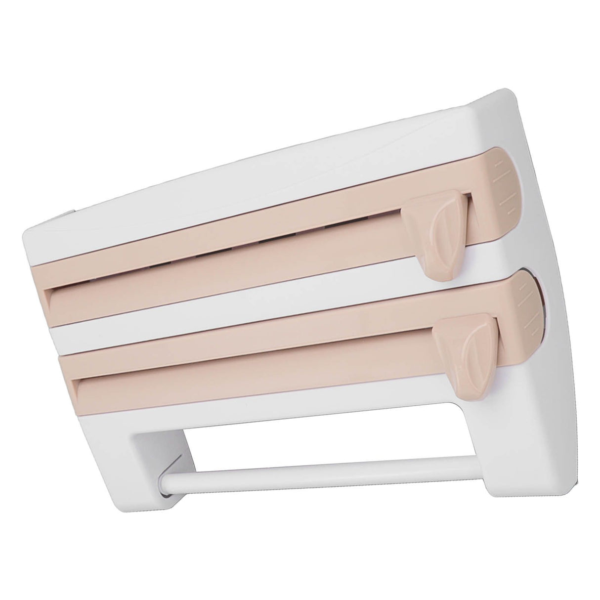 Cling Film Holder Wall Mount Multifunctional Cling Film Cutter with Screws for Kitchen Khaki