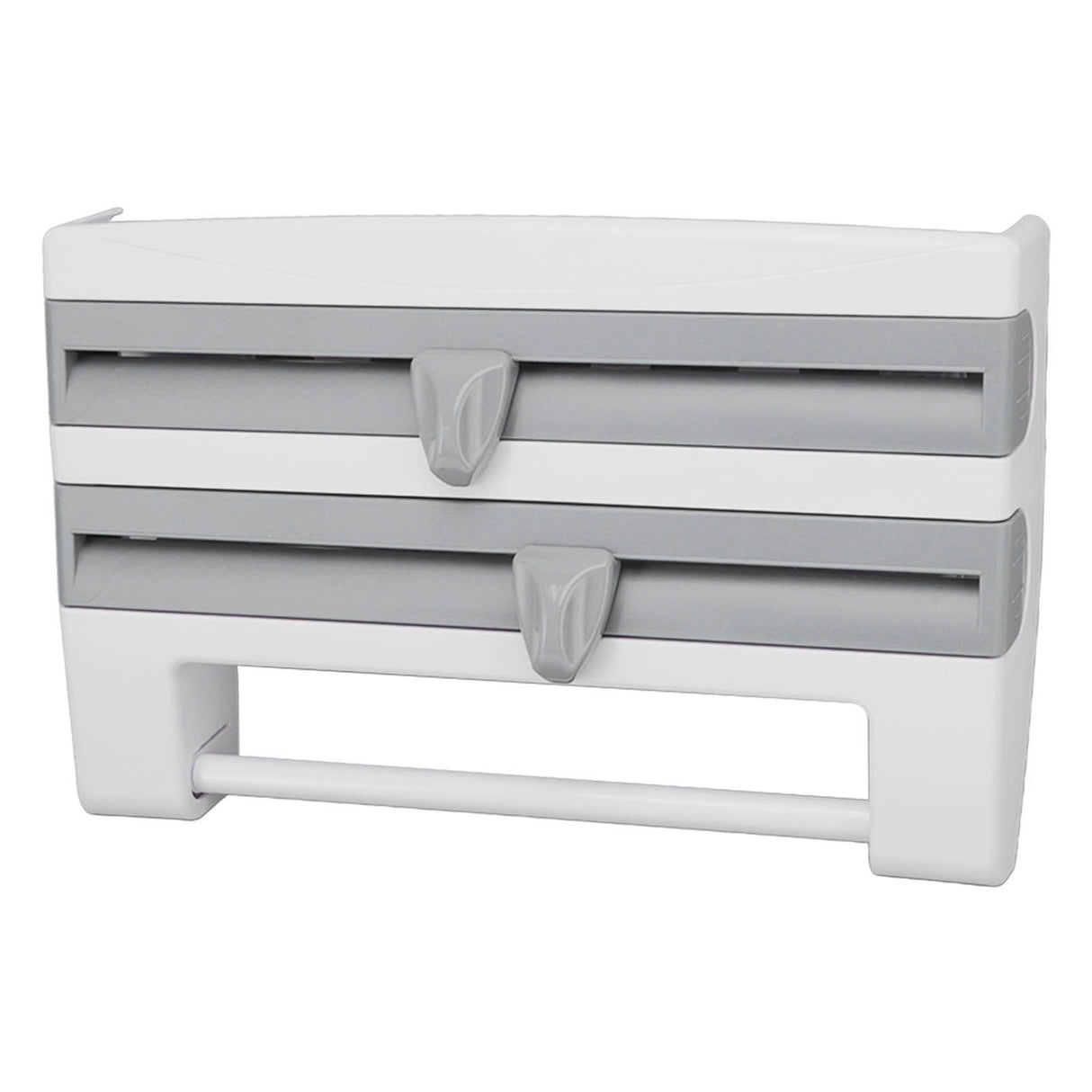 Cling Film Holder Wall Mount Multifunctional Cling Film Cutter with Screws for Kitchen Grey Blue
