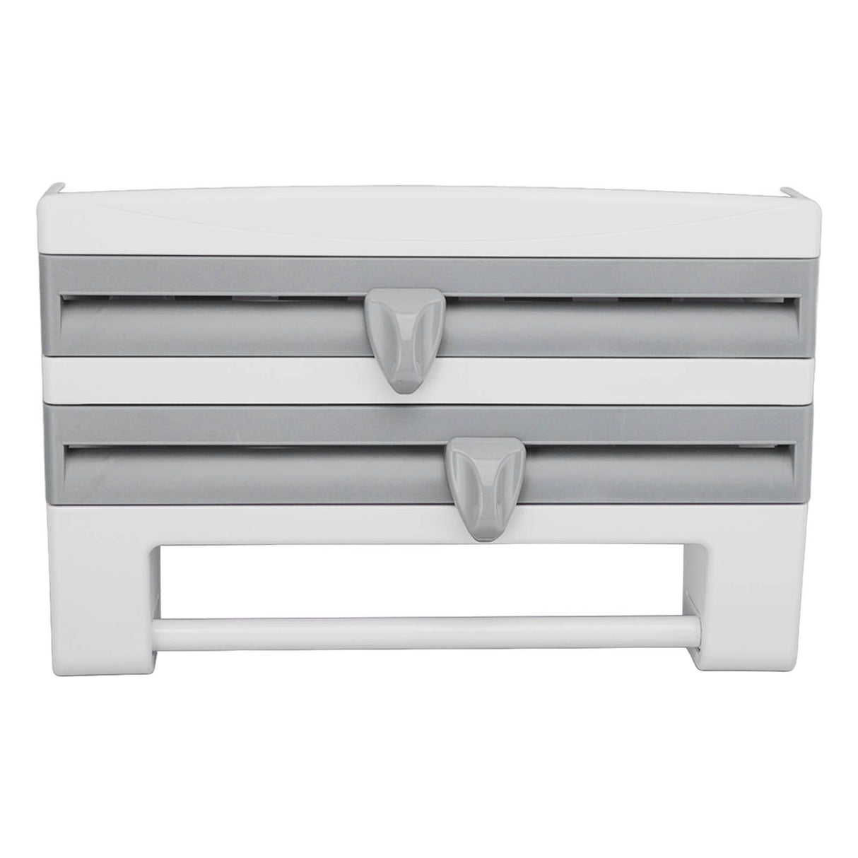 Cling Film Holder Wall Mount Multifunctional Cling Film Cutter with Screws for Kitchen Grey Blue