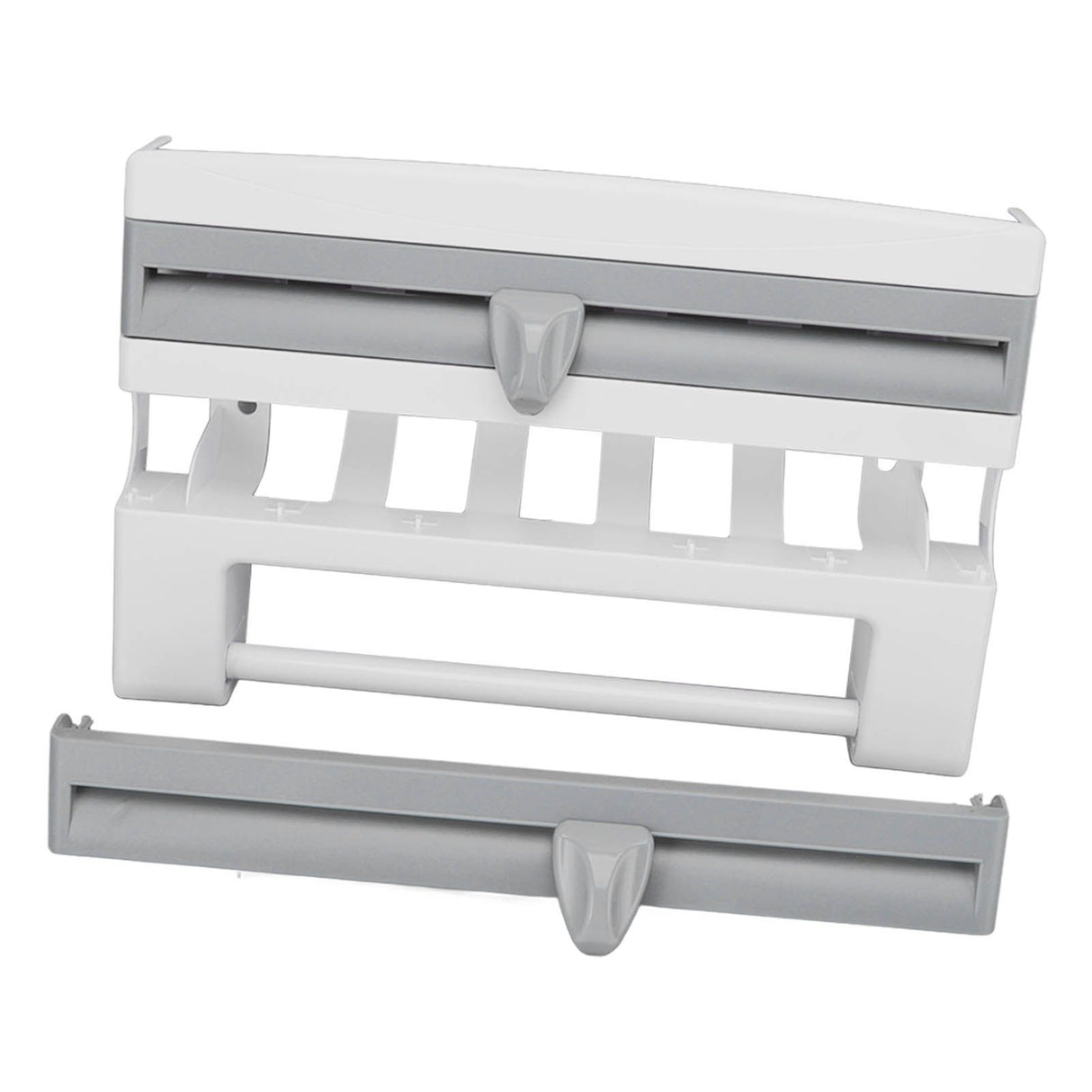 Cling Film Holder Wall Mount Multifunctional Cling Film Cutter with Screws for Kitchen Grey Blue