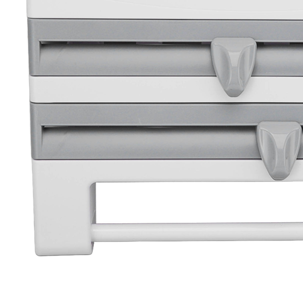 Cling Film Holder Wall Mount Multifunctional Cling Film Cutter with Screws for Kitchen Grey Blue
