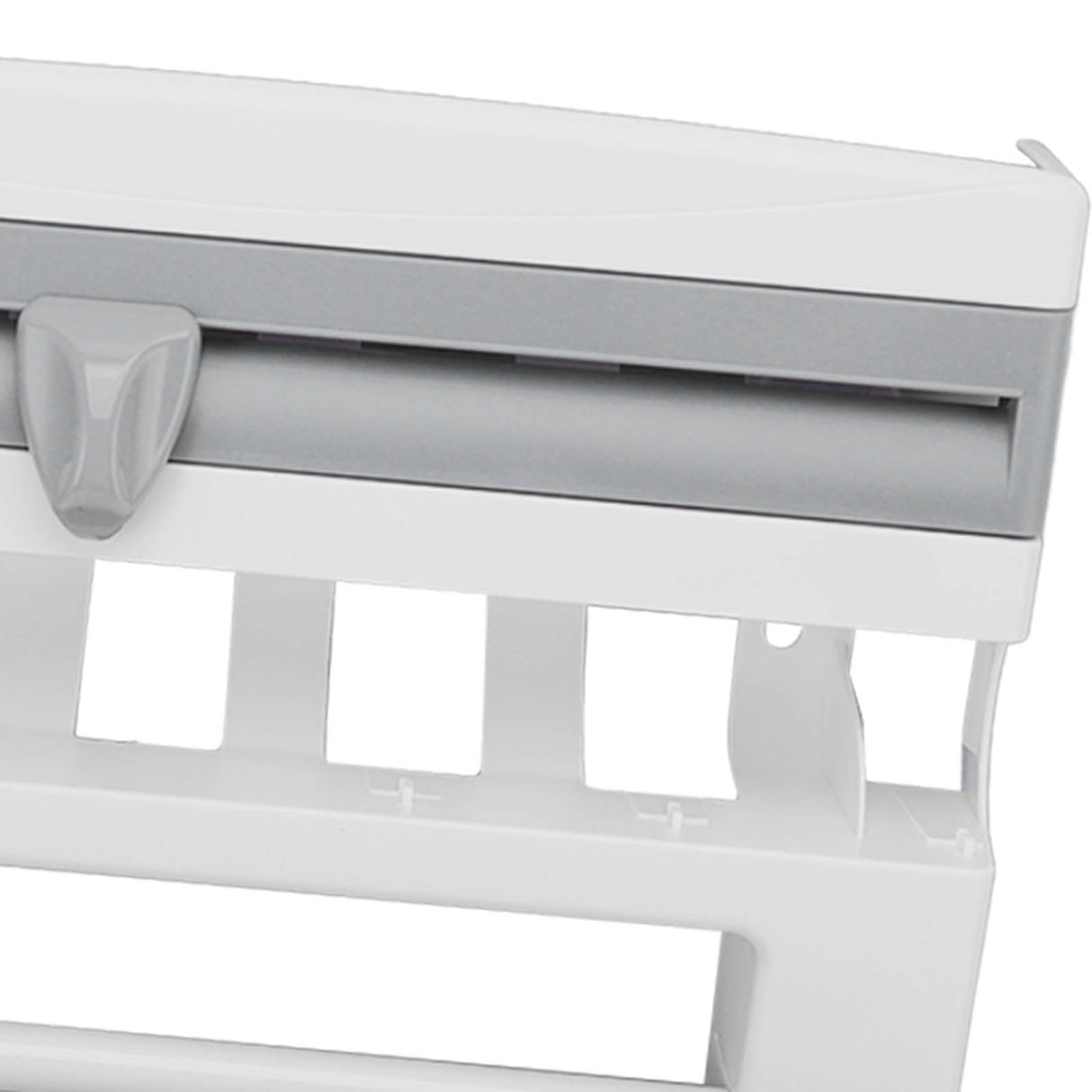 Cling Film Holder Wall Mount Multifunctional Cling Film Cutter with Screws for Kitchen Grey Blue