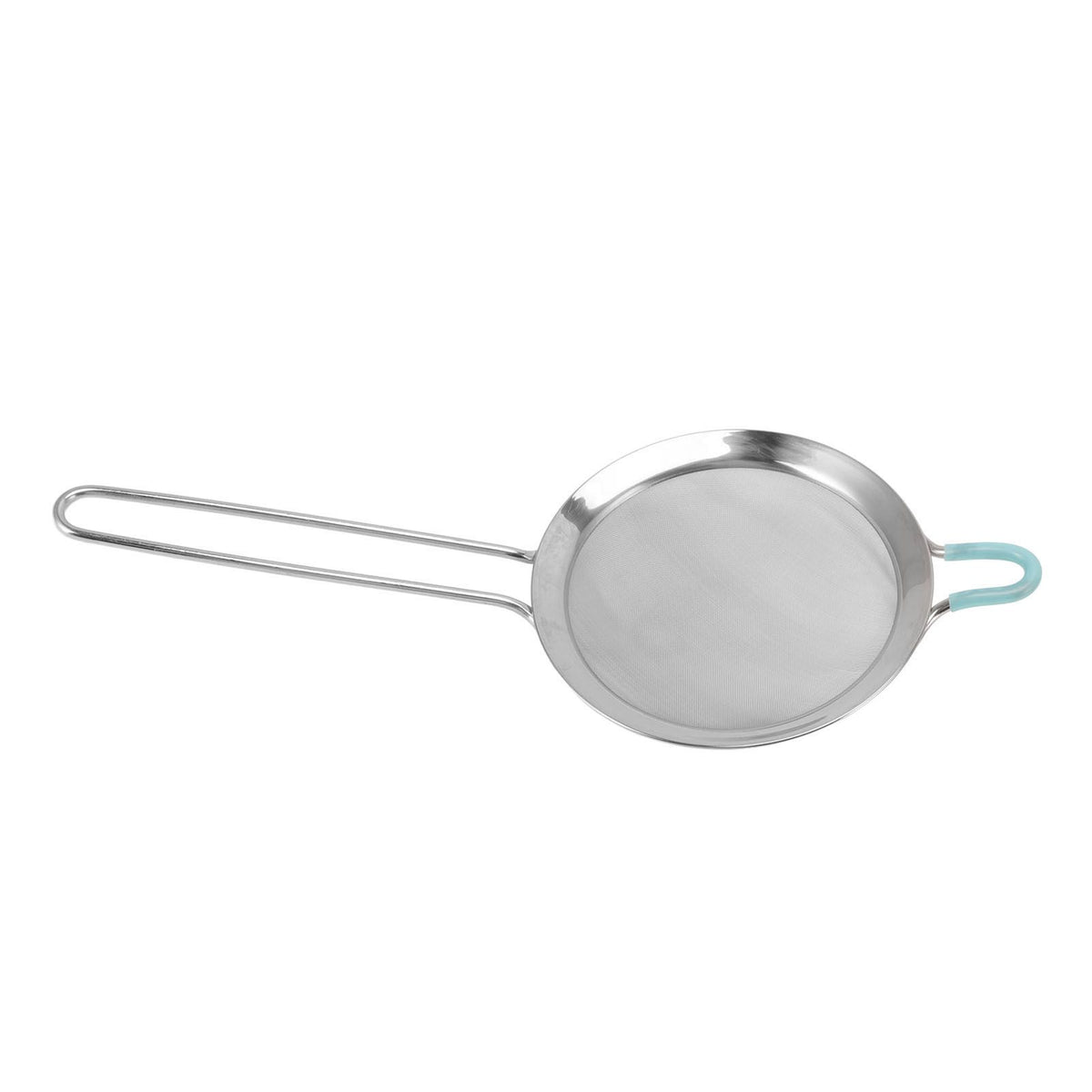 60 Mesh Fine Strainer Stainless Steel Handheld Flour Colander with Long Handle for Kitchen 14cm/5.5in