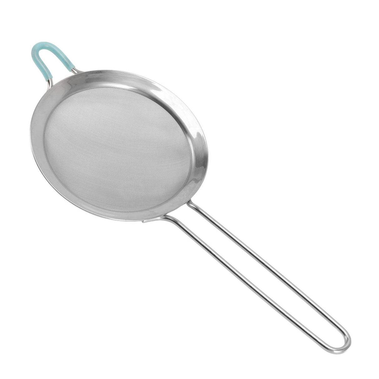 60 Mesh Fine Strainer Stainless Steel Handheld Flour Colander with Long Handle for Kitchen 14cm/5.5in