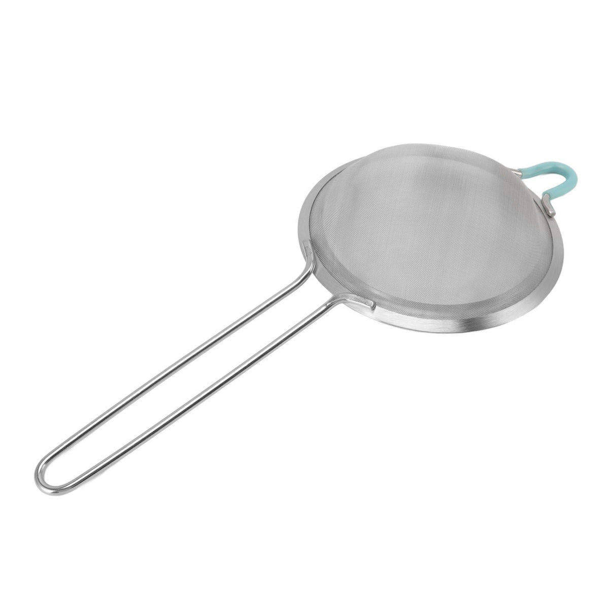 60 Mesh Fine Strainer Stainless Steel Handheld Flour Colander with Long Handle for Kitchen 14cm/5.5in