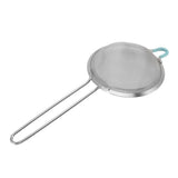 60 Mesh Fine Strainer Stainless Steel Handheld Flour Colander with Long Handle for Kitchen 14cm/5.5in