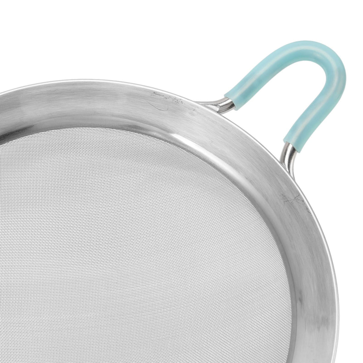 60 Mesh Fine Strainer Stainless Steel Handheld Flour Colander with Long Handle for Kitchen 20cm/7.9in