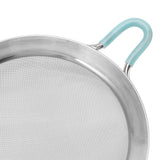 60 Mesh Fine Strainer Stainless Steel Handheld Flour Colander with Long Handle for Kitchen 20cm/7.9in