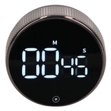 Kitchen Timer Rotating Silent Magnetic Suction Kids Study Timer LED Countdown Timer Black - Side View