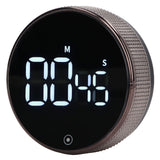 Kitchen Timer Rotating Silent Magnetic Suction Kids Study Timer LED Countdown Timer Black