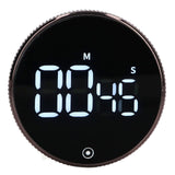 Kitchen Timer Rotating Silent Magnetic Suction Kids Study Timer LED Countdown Timer Black - Close-Up Angle