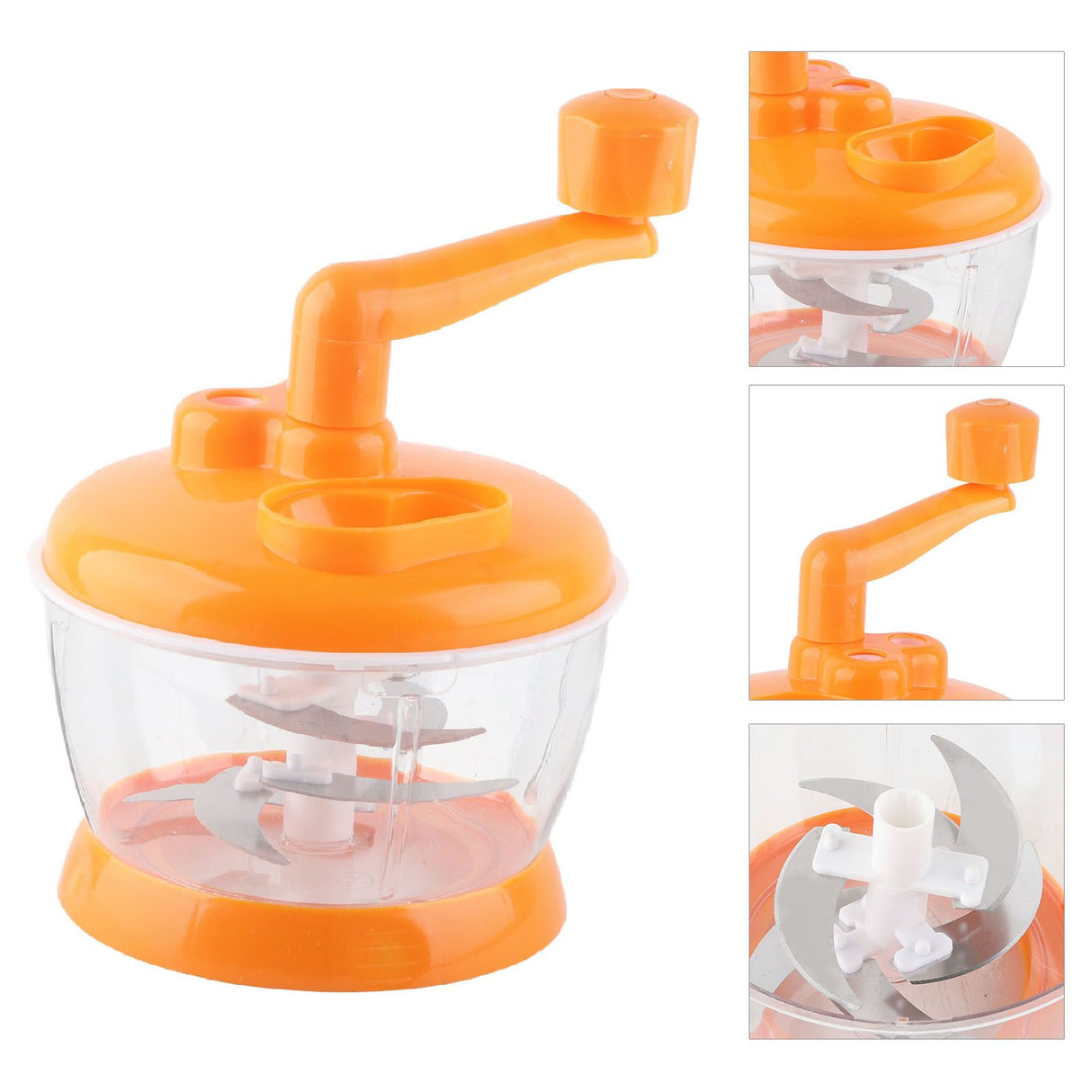Manual Vegetable Grinder PP Stainless Steel Food Grade Compact Portable Food Vegetable Grinder for Kitchen Restaurant 6 Blades