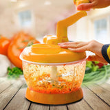 Manual Vegetable Grinder PP Stainless Steel Food Grade Compact Portable Food Vegetable Grinder for Kitchen Restaurant 6 Blades