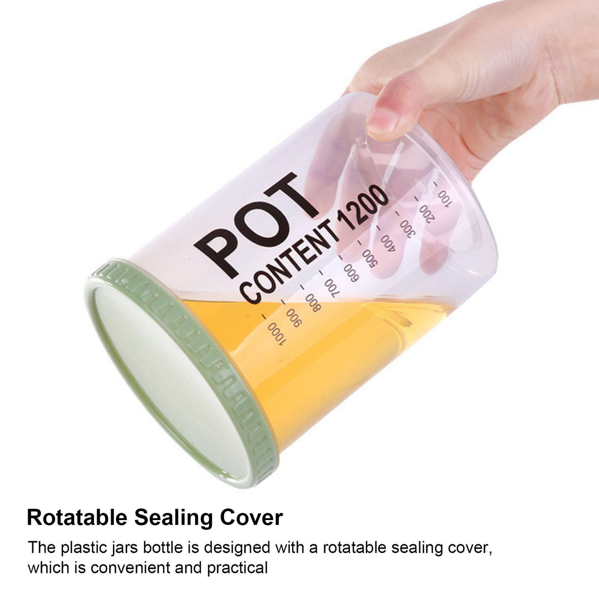 Storage Jars Plastic Material Stackable Transparent Body Large Capacity Rotatable Sealing Cover Airtight Jars with Lids Large Color Random
