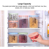 Storage Jars Plastic Material Stackable Transparent Body Large Capacity Rotatable Sealing Cover Airtight Jars with Lids Large Color Random