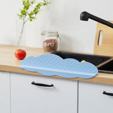 Kitchen Sink Water Splashing Guard Silicone Water Splatter Guard with Suction Cup for Dishes Washing Light Blue Clouds - 45-Degree Angle