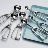 Stainless Steel Ice Cream Scoop Manual Ice Cream Ball Digger Scoop Kitchen Accessories 6cm/2.4in - Close-Up Angle
