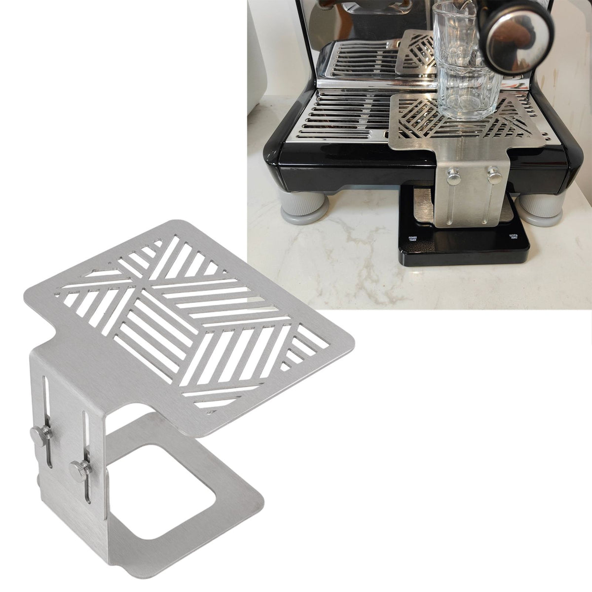 Coffee Machine Electronic Scale Rack 304 Stainless Steel Adjustable Height Coffee Machine Scale Weighing Stand Silver
