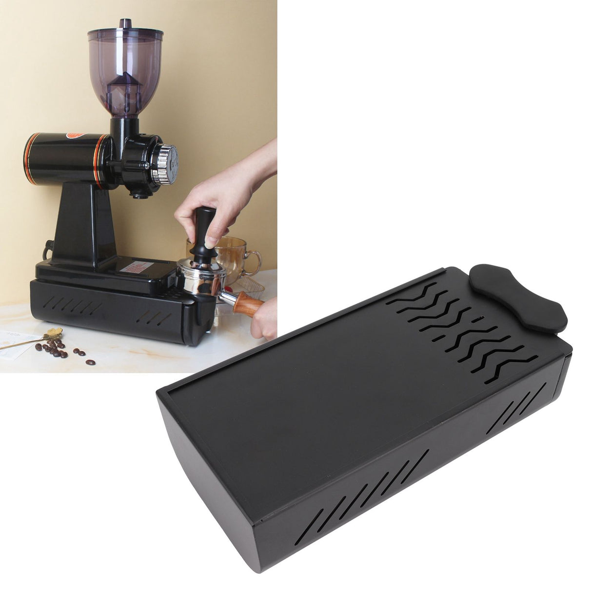 Knock Box Drawer Stainless Steel Detachable Anti Slip Feet Coffee Ground Knock Container Black