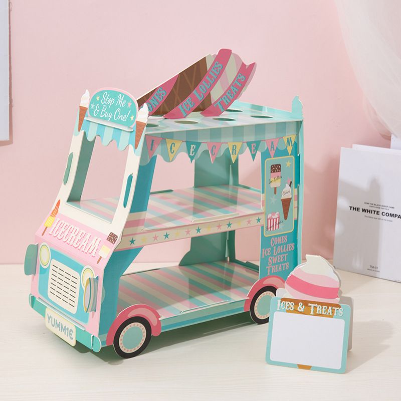 Cartoon Car Cake Stand Dessert Table DIY Disposable Paper Wedding Birthday Party Decoration 37x20x34