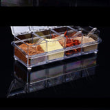 Kitchen Seasoning Jar Set Acrylic Condiment Storage Box Transparent Salt Sugar Spice Jar Set