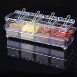 Kitchen Seasoning Jar Set Acrylic Condiment Storage Box Transparent Salt Sugar Spice Jar Set