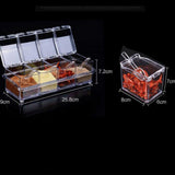 Kitchen Seasoning Jar Set Acrylic Condiment Storage Box Transparent Salt Sugar Spice Jar Set - 45-Degree Angle