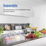 Kitchen Seasoning Jar Set Acrylic Condiment Storage Box Transparent Salt Sugar Spice Jar Set - Close-Up Angle