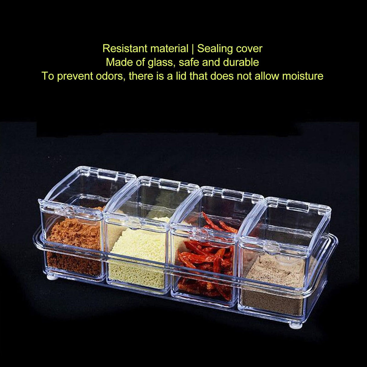 Kitchen Seasoning Jar Set Acrylic Condiment Storage Box Transparent Salt Sugar Spice Jar Set