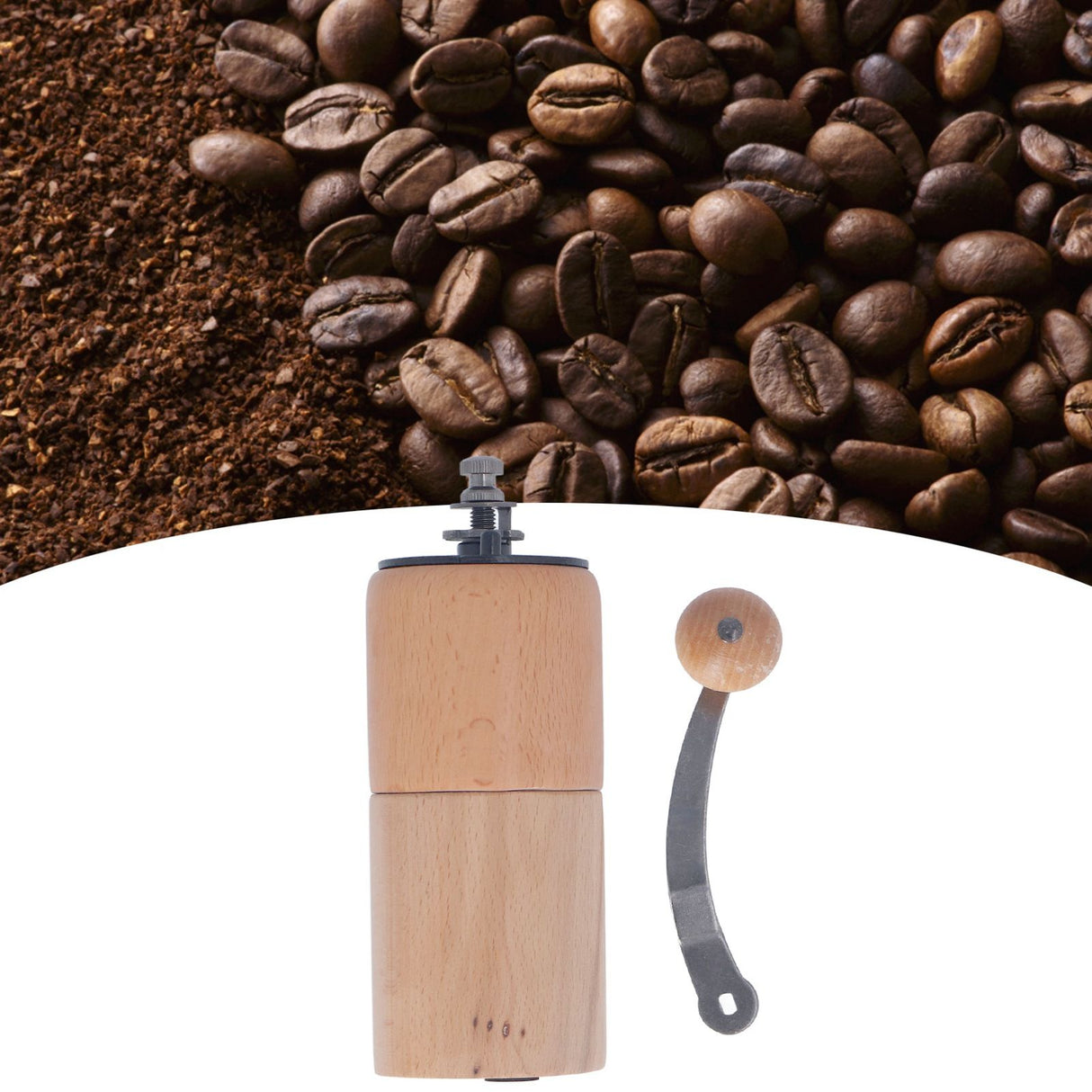 Manual Coffee Grinder Adjustable Coarseness Quiet Portable Wooden Hand Crank Coffee Mill for Home Cafe L