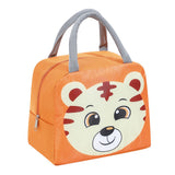 Lunch Bag Cute Cartoon Animal Pattern Waterproof Large Capacity Portable Thermal Insulation Lunch Box Bag for Women Men Tiger