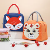 Lunch Bag Cute Cartoon Animal Pattern Waterproof Large Capacity Portable Thermal Insulation Lunch Box Bag for Women Men Tiger - Side View