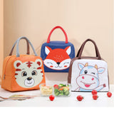 Lunch Bag Cute Cartoon Animal Pattern Waterproof Large Capacity Portable Thermal Insulation Lunch Box Bag for Women Men Tiger