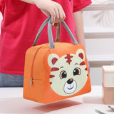 Lunch Bag Cute Cartoon Animal Pattern Waterproof Large Capacity Portable Thermal Insulation Lunch Box Bag for Women Men Tiger