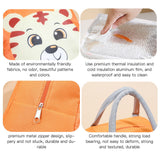 Lunch Bag Cute Cartoon Animal Pattern Waterproof Large Capacity Portable Thermal Insulation Lunch Box Bag for Women Men Tiger