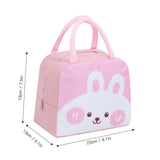 Lunch Bag Cute Cartoon Animal Pattern Waterproof Large Capacity Portable Thermal Insulation Lunch Box Bag for Women Men Rabbit