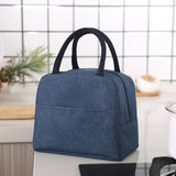 Tote Lunch Bag Reusable Insulated Cooler High Capacity Waterproof for Men Women Work Picnic Beach Dark Blue